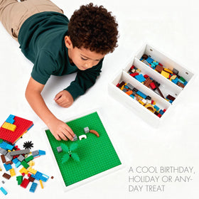 UTEX storage compatible with Lego and Duplo bricks for seamless play
