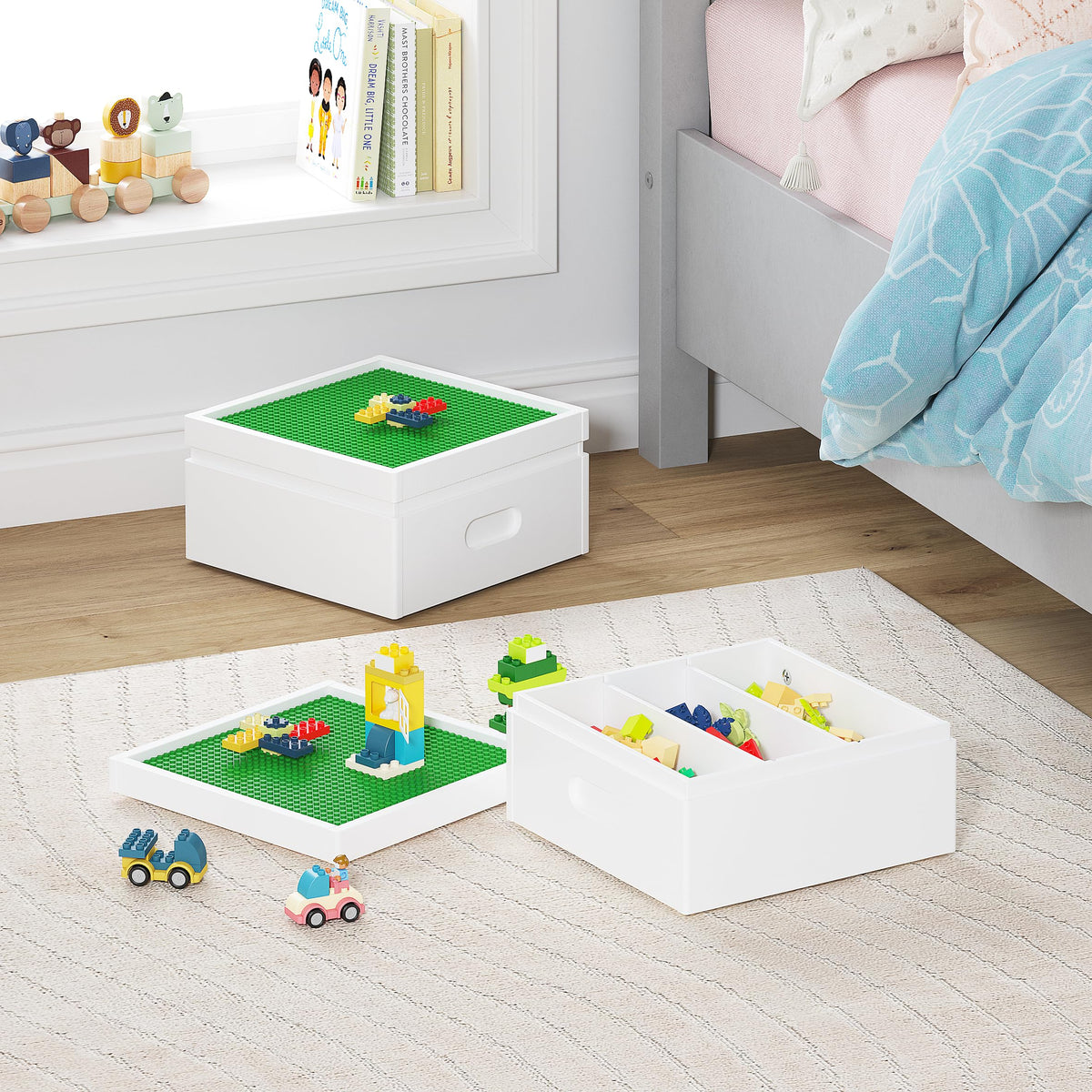 Durable wooden storage by UTEX, safe and sturdy for kids' toys