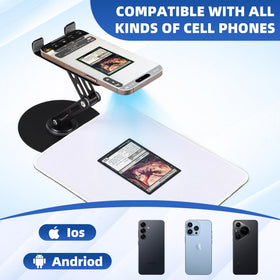 Utllsitm 360-degree rotation stand supports tablets and phones.