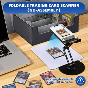 Utllsitm adjustable-height stand fits many phones for optimal scanning angles.