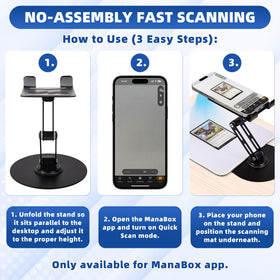 Utllsitm adjustable height helps achieve optimal scanning angle.