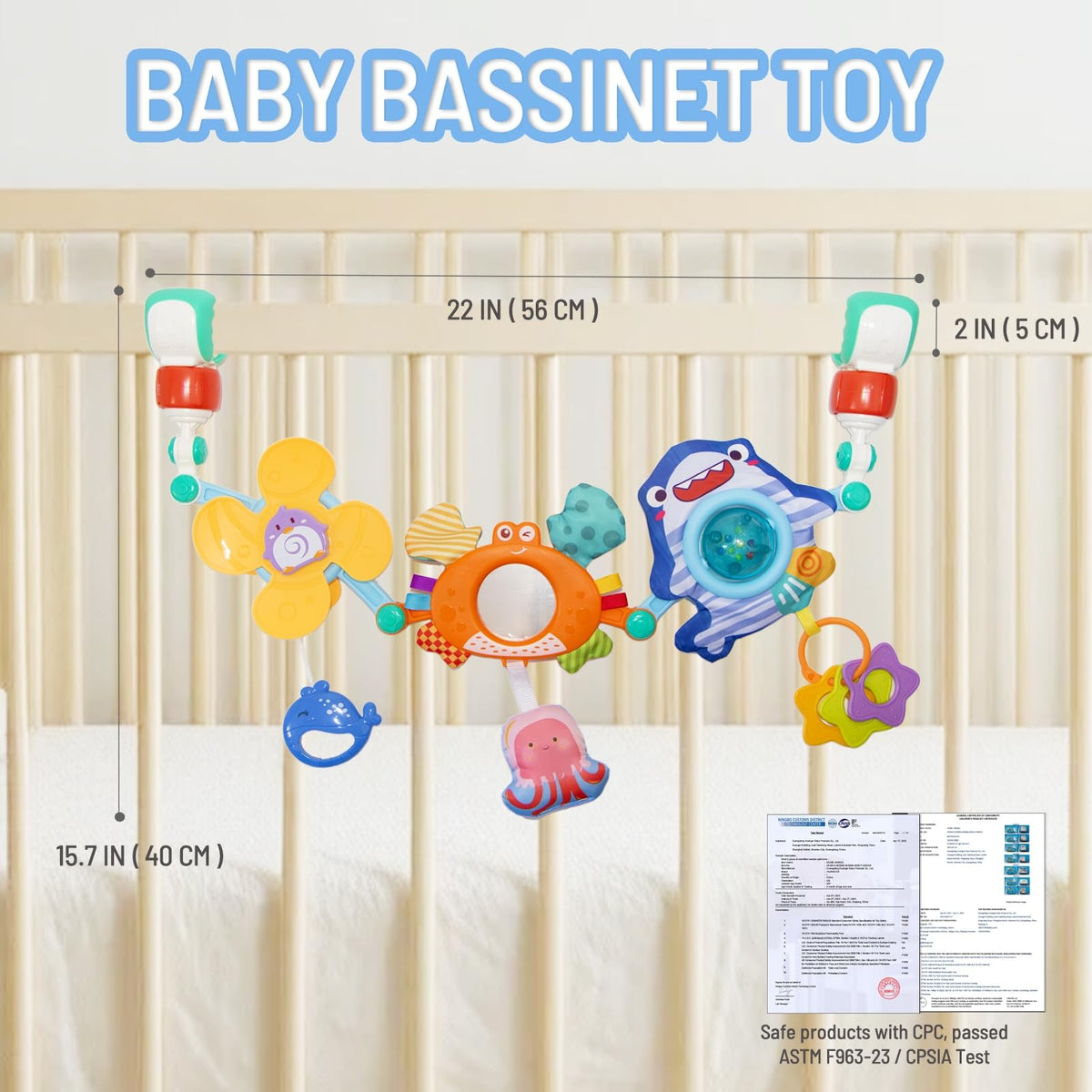 UTOPLIKEY bassinet crib arch bar supports versatile baby seating setups