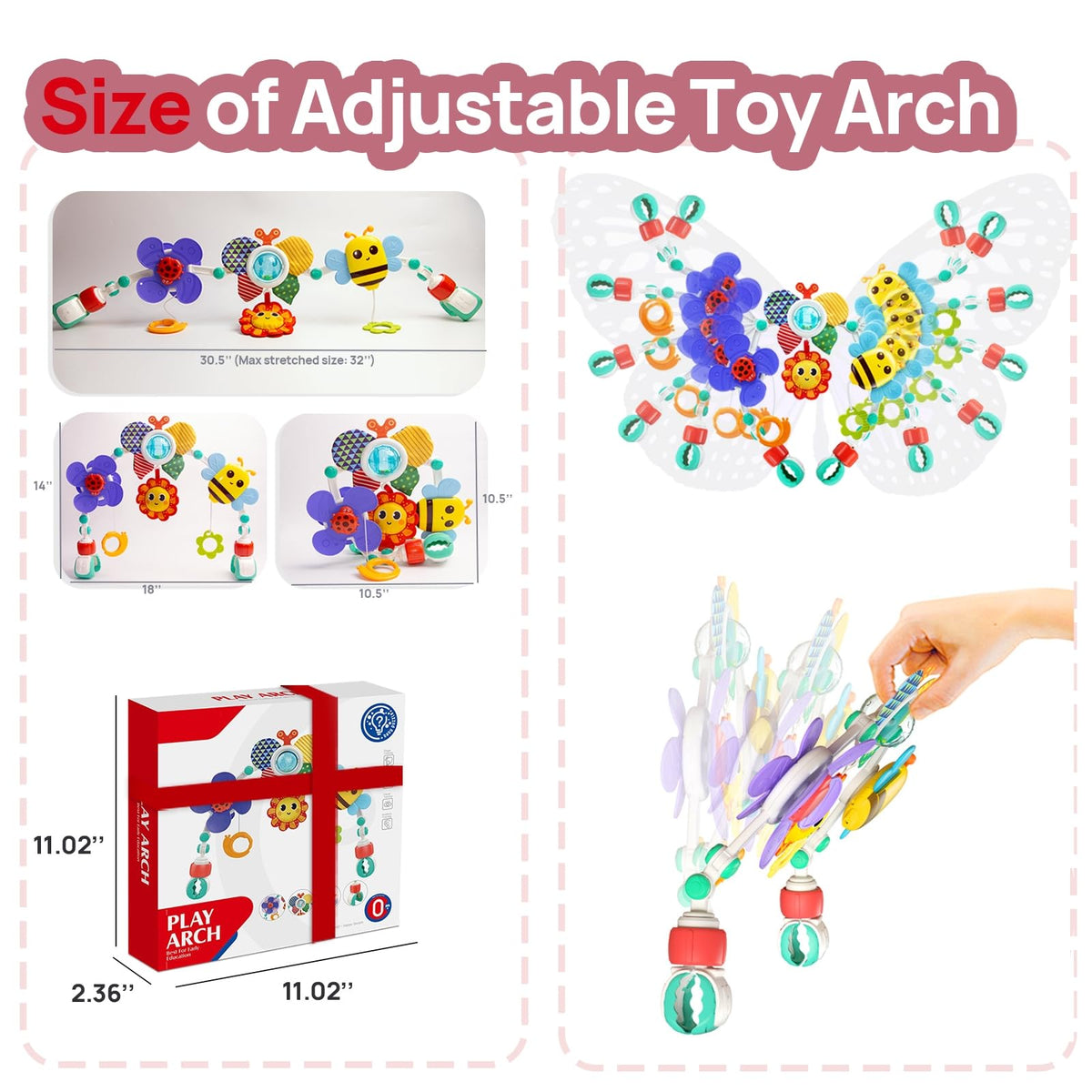 UTOPLIKEY newborn-friendly travel toy keeps infant engaged during car rides.