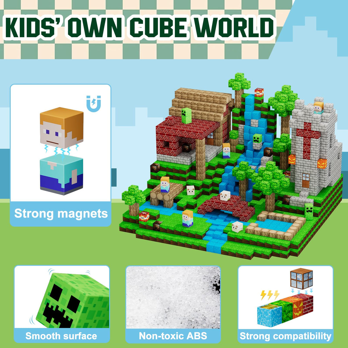 Uucoco-montessori-stem-toy close-up suggests educational engagement through magnetism.