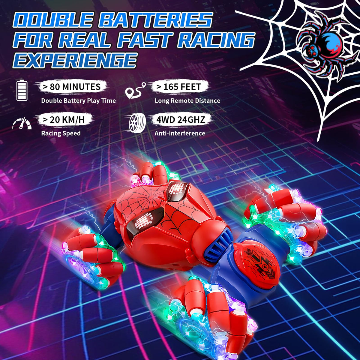 Uucoco S-Pider RC multiplayer racing invites friends for backyard competition