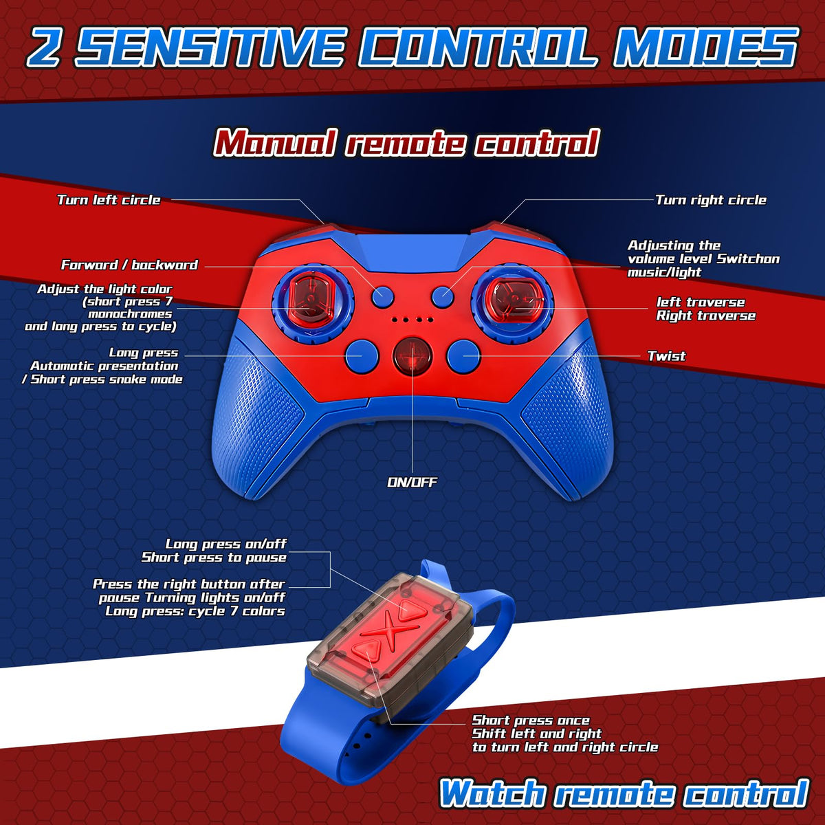 Uucoco S-Pider RC two batteries extend playtime up to eighty minutes
