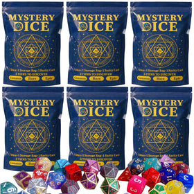 UURM mystery dice set: seven polyhedral dice for RPG adventures.