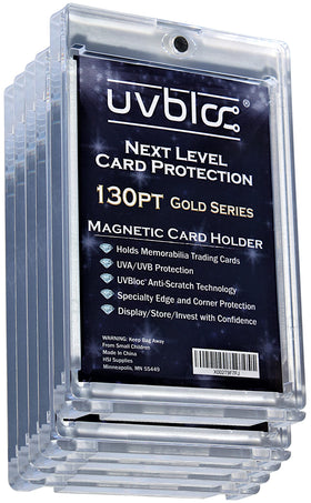 UVBLOC 130pt One Touch Card Holders pack front view for secure, UV-protected displays.