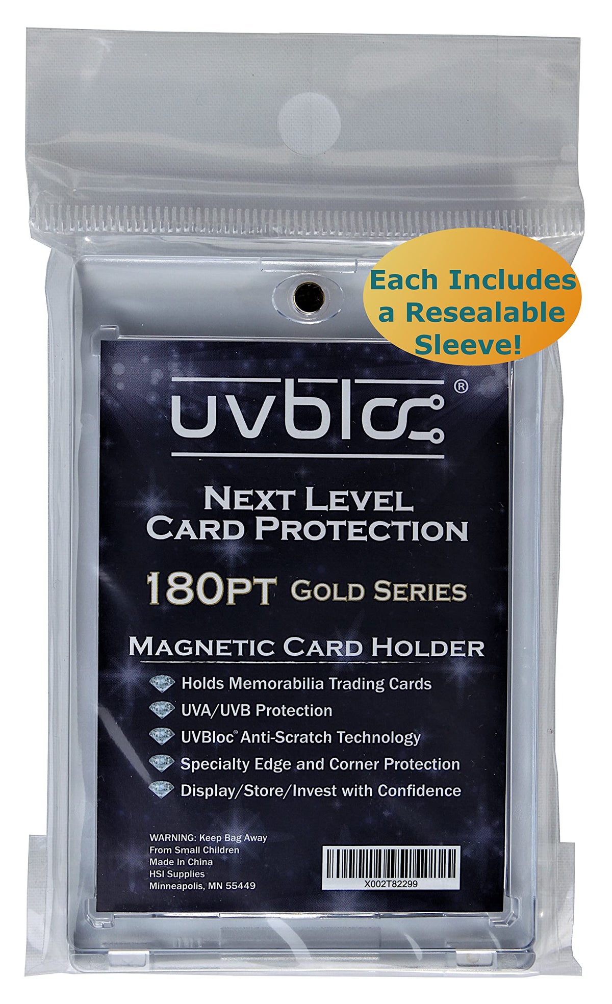 UVBLOC acid-free sleeves safeguard surfaces of high-value cards during storage.