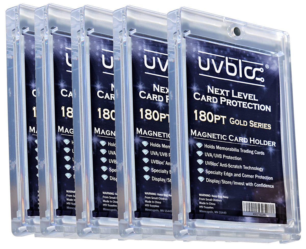 UVBLOC One Touch 180pt pack protects ultra thick jersey patches for display.