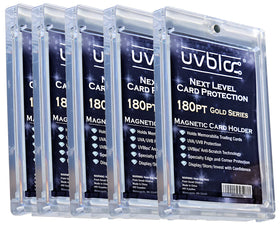 UVBLOC One Touch 180pt pack protects ultra thick jersey patches for display.
