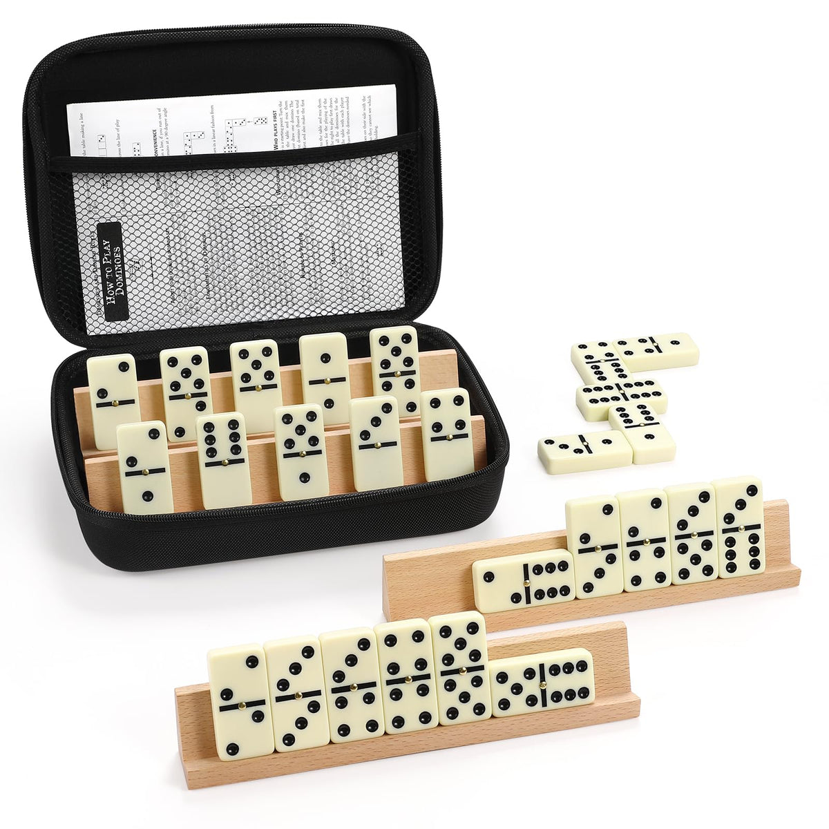 uvcany jumbo dominoes tiles: large, easy-to-see pieces for relaxed family game nights.