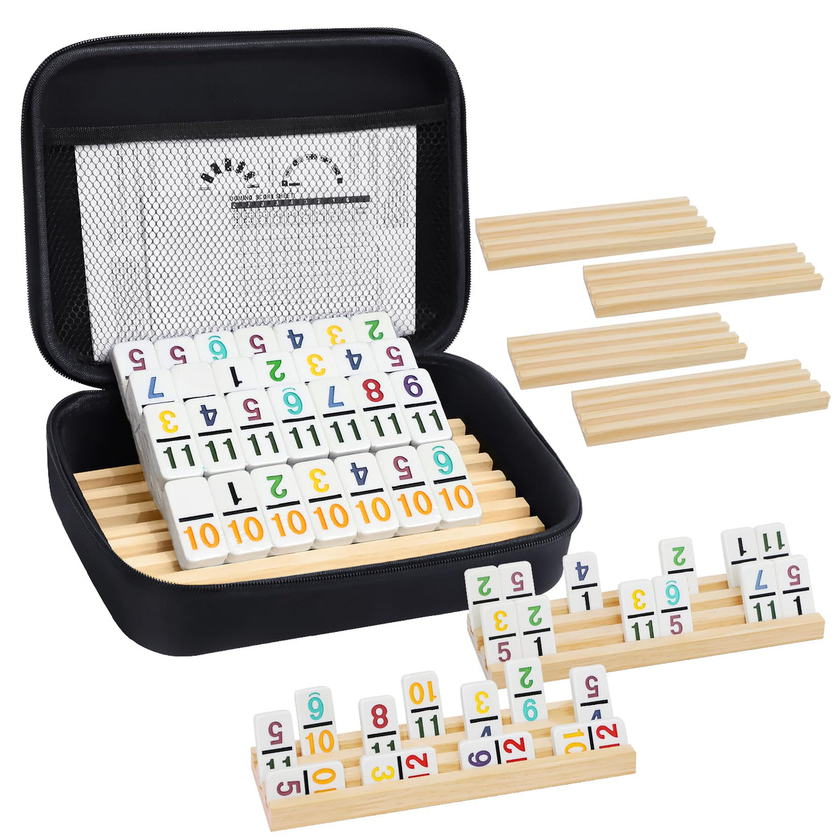 UVCANY Mexican Train Dominoes Case keeps all pieces organized for travel