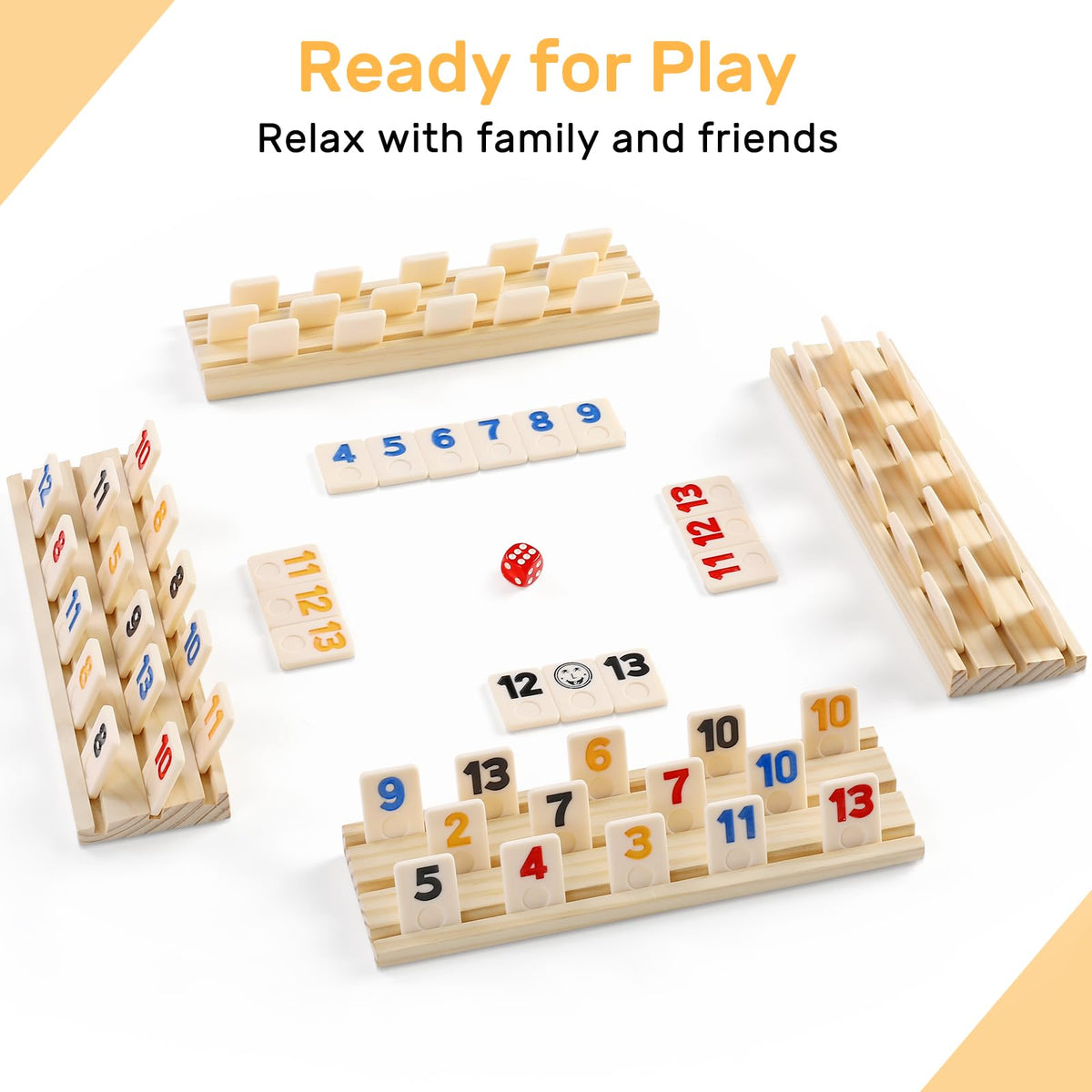uvcany wooden racks for four players with non-slip felt