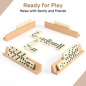 uvcany wooden racks beech 4: sturdy racks keep seven tiles each in place.