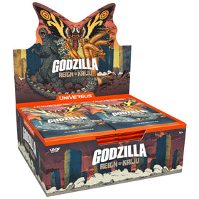 UVS Games UniVersus Godzilla Reign booster pack art evokes cinematic kaiju battles.