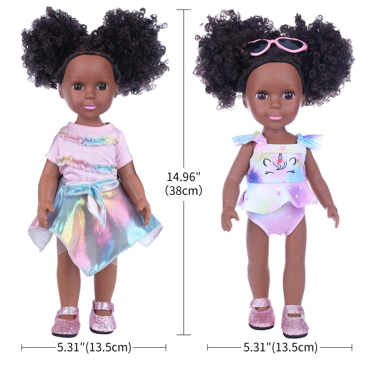 UZIDBTO black baby doll hair clip adds stylish accessory play