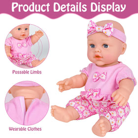 Realistic 12-inch vinyl doll with weighted body