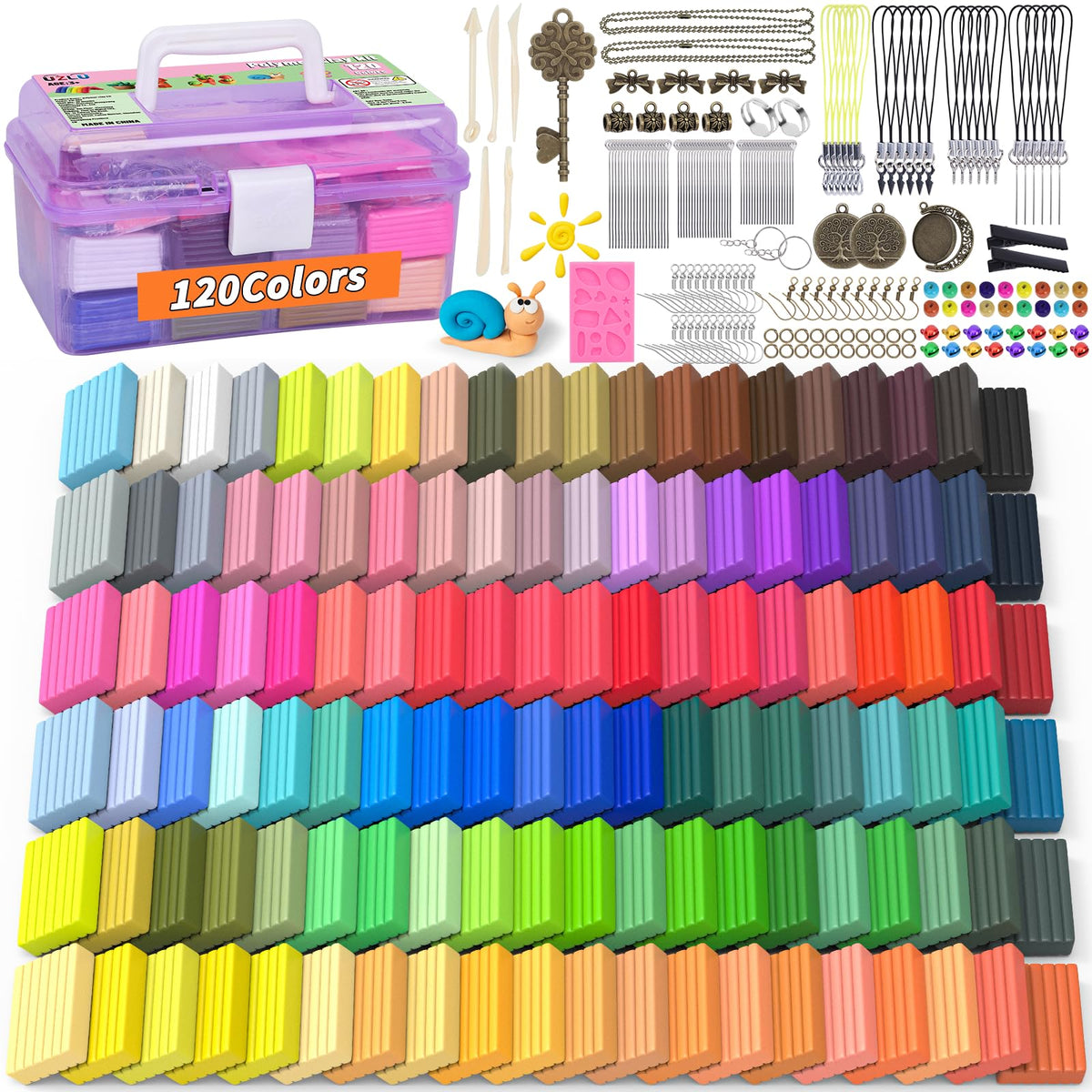 UZLU 285-pcs polymer clays color palette for endless creativity.