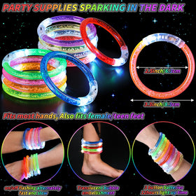 UZLU glow bracelets with fast and slow flashing modes