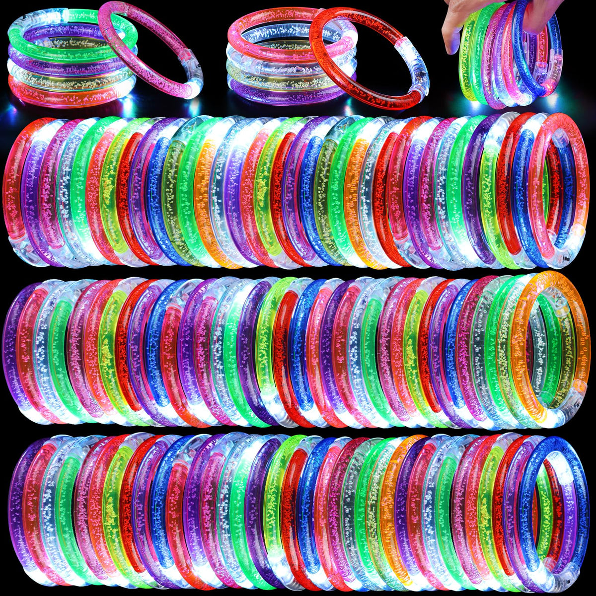 UZLU glow bracelets bulk pack; 160 pieces for a vibrant party glow
