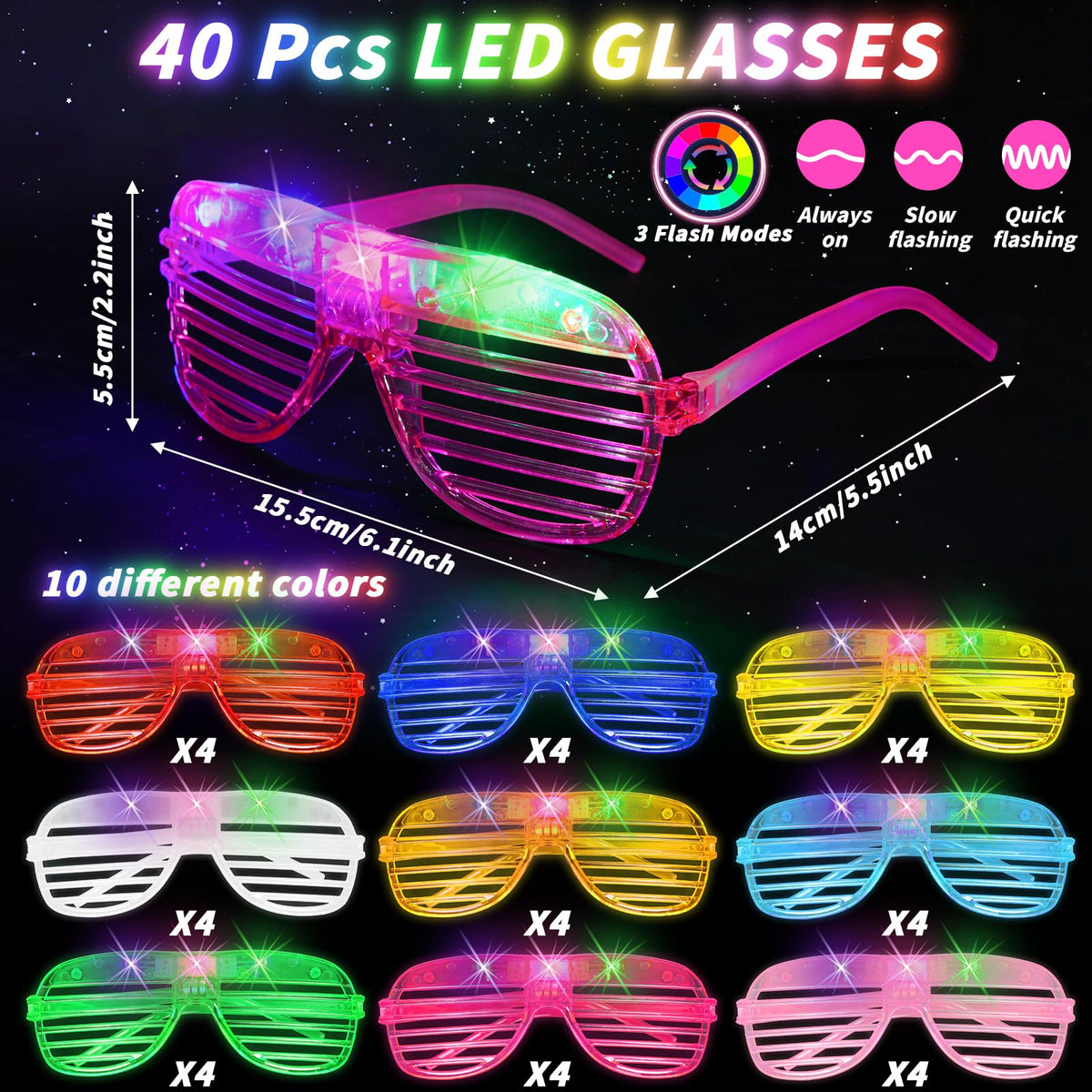 UZLU glow bracelets LED neon colors worn on wrist for events