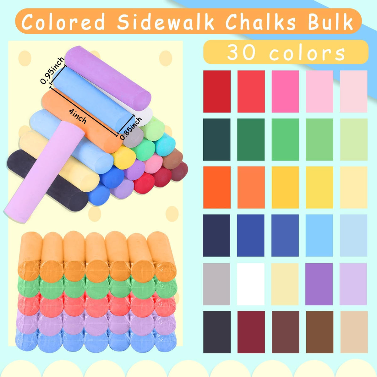 UZLU jumbo chalk sticks are easy to grip for kids and adults alike.