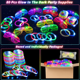 UZLU kid wearing glow glasses enhances safe, visible party fun
