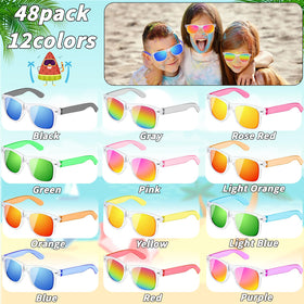 UZLU kids sunglasses colorful bulk pack adds vibrant style to beach parties