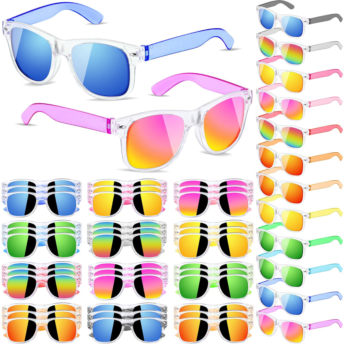 UZLU kids sunglasses neon frames brighten sunny pool days with UV 400 protection