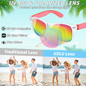 UZLU kids sunglasses neon retro horned rims create standout party looks