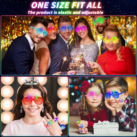 UZLU multi-color LED glasses offer versatile party outfits and looks.