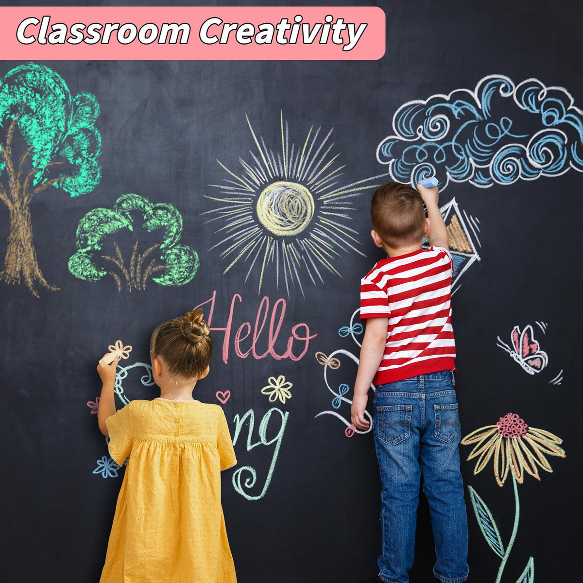 UZLU multi-surface chalk suitable for boards and walls.