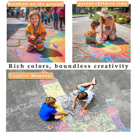 UZLU multi-surface chalk works on sidewalks, boards, wood, and tile.
