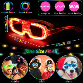 UZLU glow sunglasses illuminated in a dark party setting