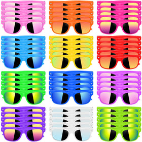 UZLU neon sunglasses 60-pack for kids, colorful outdoor party wear.