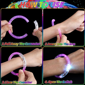 UZLU one-size-fits-all glow bracelets fit adults and kids comfortably.