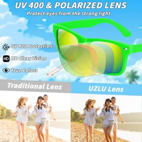 UZLU one-size-fits-most sunglasses for kids and adults.