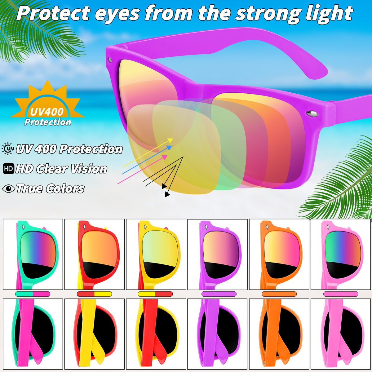 UZLU rainbow beach balls bulk in vibrant colors for party games