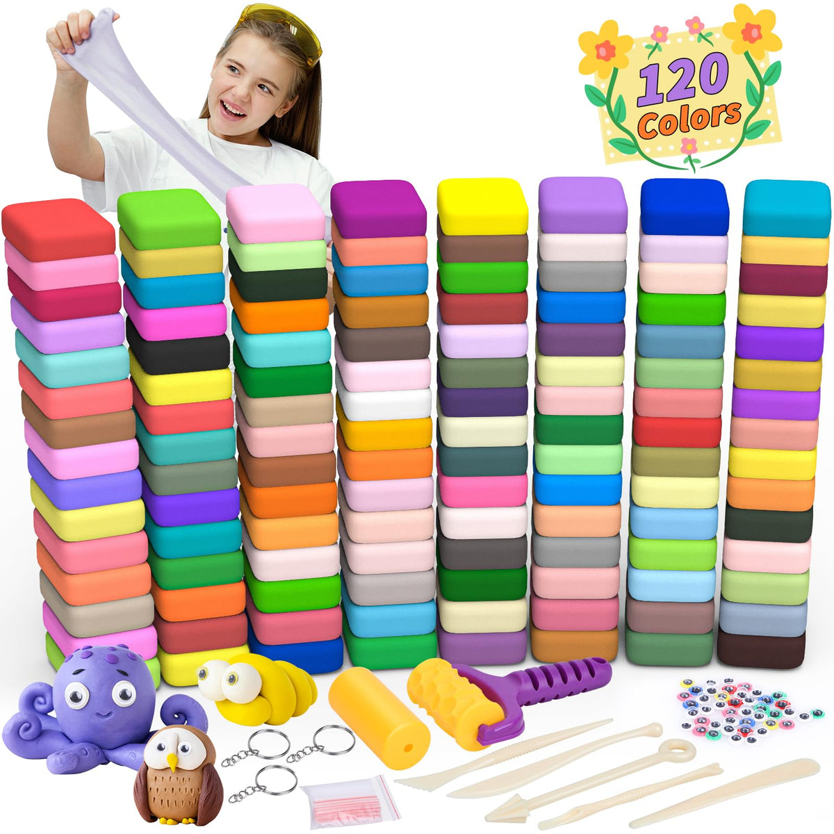 UZLU safe-soft non-stick clay material ideal for young learners.