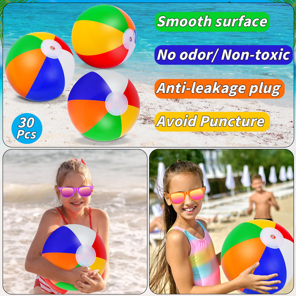 UZLU summer party favors for kids, ideal pool and beach events
