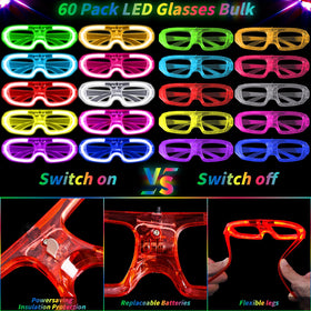 UZLU three mode LED glasses offering customizable light effects