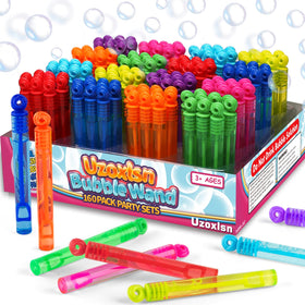 Uzoxlsn 160-pack neon bubble wands for vibrant outdoor play