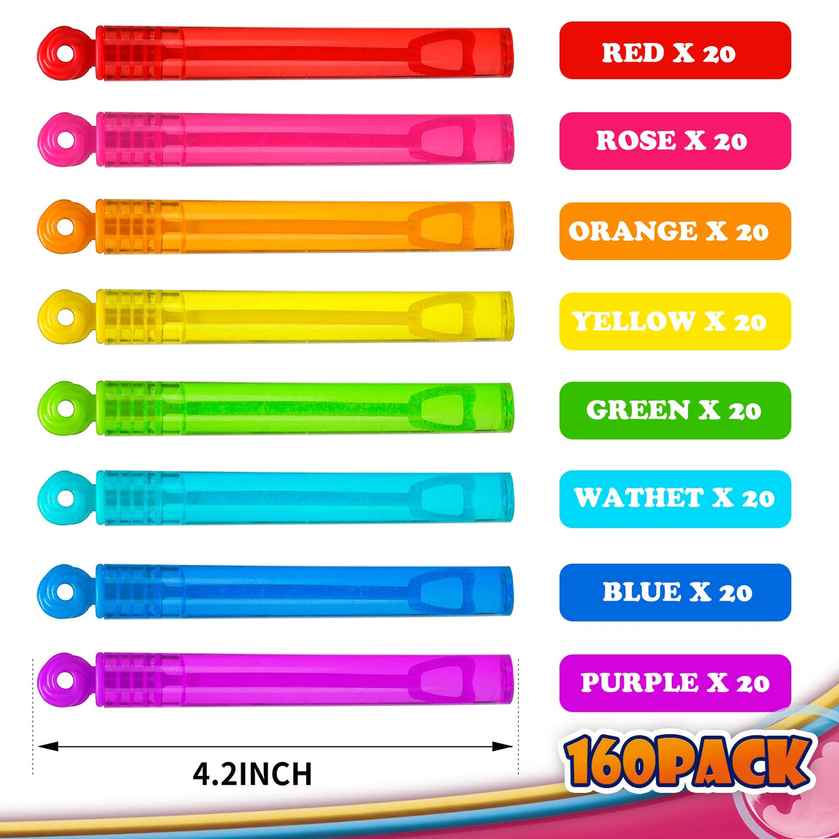 Eight neon hues of Uzoxlsn bubble wands ready for use
