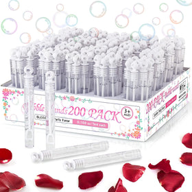 Uzoxlsn 200-pack mini bubble wands white for festive outdoor fun