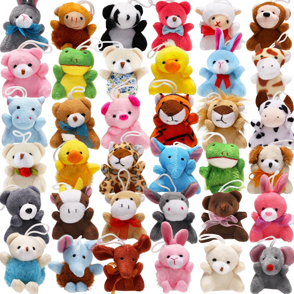 Uzoxlsn 38-pack mini stuffed animals variety for claw machines and party prizes.