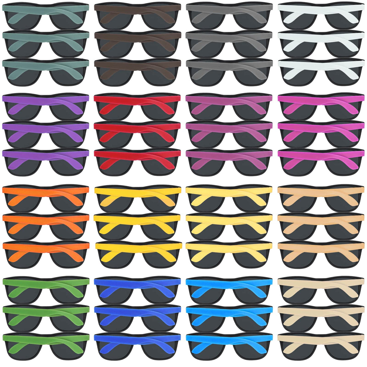 Uzoxlsn neon sunglasses 48-pack in bright colors for festive party moments.