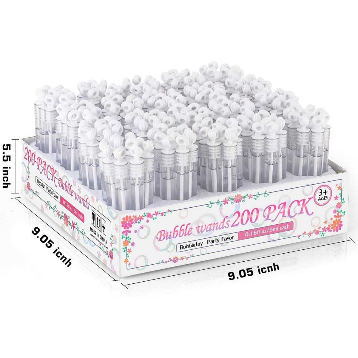 Uzoxlsn bubble wands measure 4.2 inches and are easy to hold