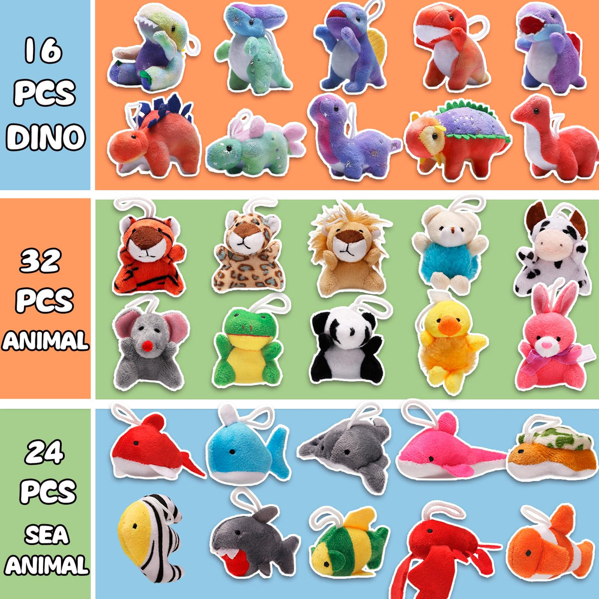 Uzoxlsn jungle animals mini plush – colorful soft pals ideal for classroom rewards.