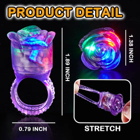 Uzoxlsn LED jelly rings in hand show vibrant glow for parties.